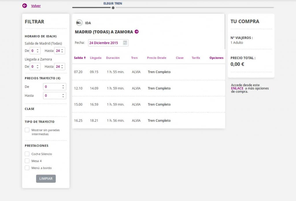 Renfe no facilitará a las familias zamoranas celebrar juntos la Nochebuena.
