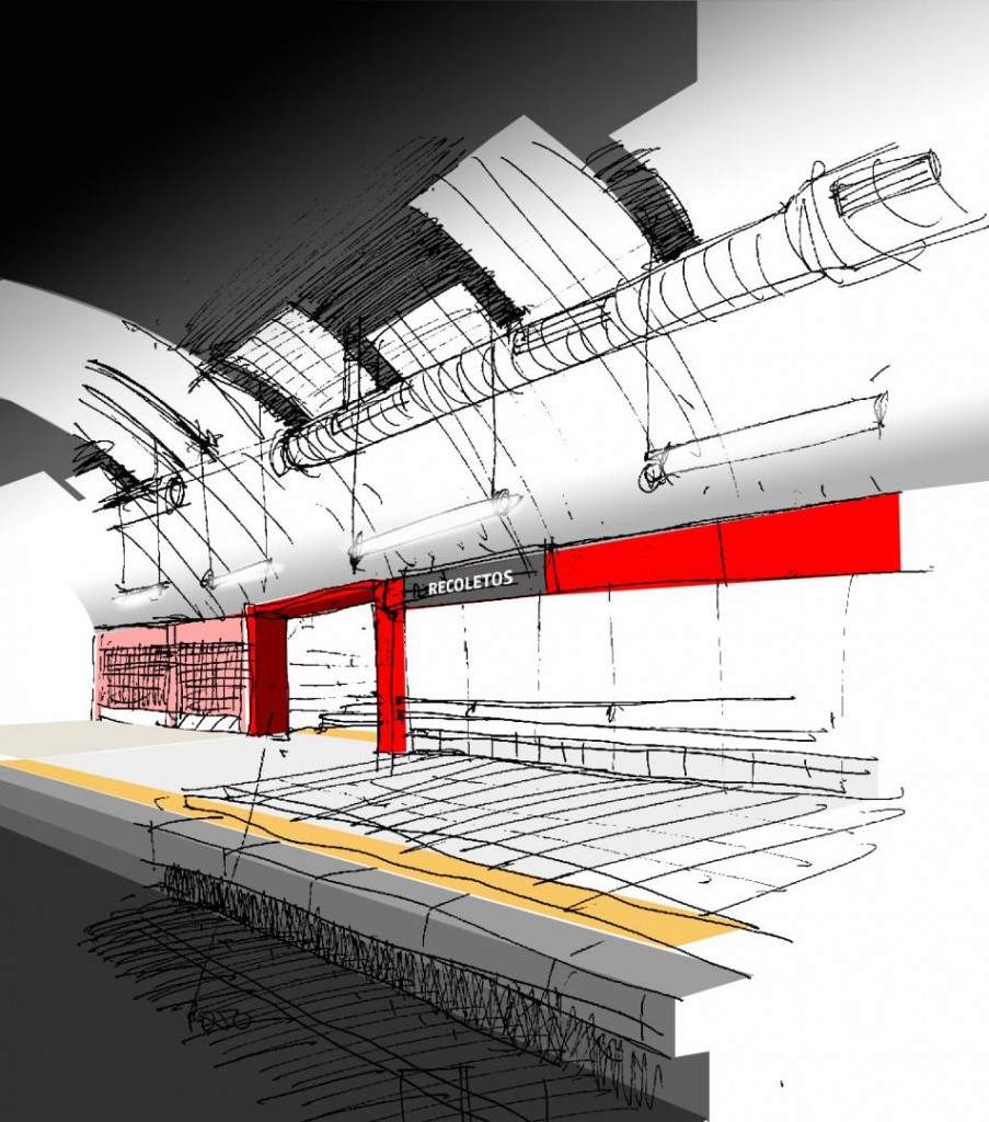 Este será el aspecto que lucirán los andenes de la estación de Recoletos una vez finalizadas las obras. Imagen facilitada por Adif.