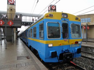 La 440-096, que hará por primera vez el Tren de las Gachas, en la estación de Villalba durante el primer viaje del Río Eresma. Foto: © Vía Libre