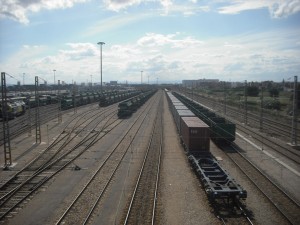 Estación ferroviaria de mercancias Fuente San Luis. Foto: Enrique Íñiguez Rodríguez.