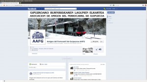 Captura de pantalla de la página de los Amigos del Ferrocarril de Guipúzcoa.