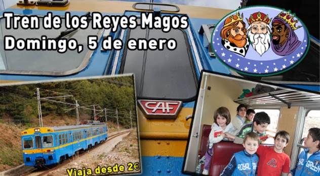 Imagen promocional del Tren de los Reyes Magos en Madrid organizado por la AAFM