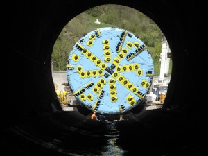 Cabeza de corte de la tuneladora que perforó el túnel oeste de la variante de pajares. Foto: Adif.