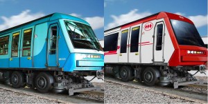 Comparativa del aspecto exterior original de los NS-93 y el reformado con aire acondicionado. Imagen: © Metro de Santiago.