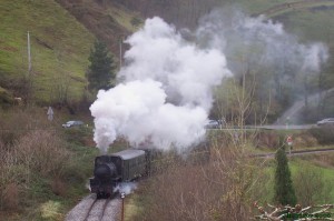 Museo Vasco del Ferrocarril tren de vapor.