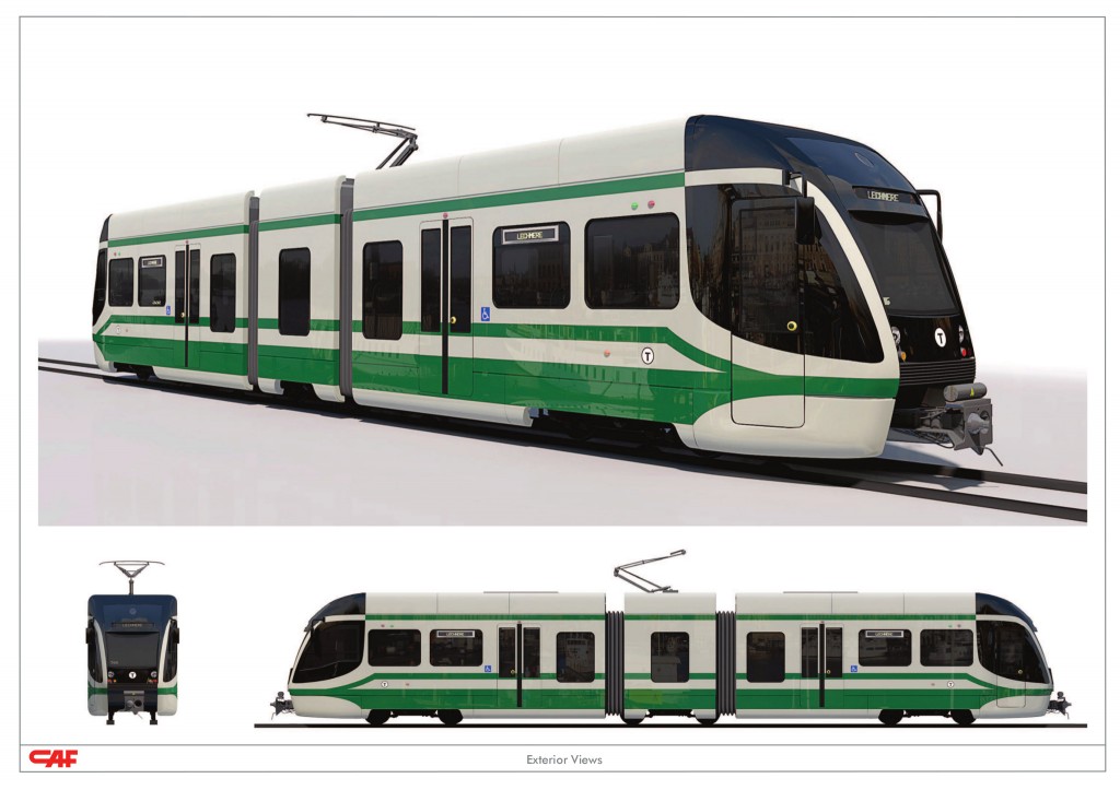 Diseño tridimensional del nuevo Tipo 9 de CAF USA para la línea verde del metro de Boston.