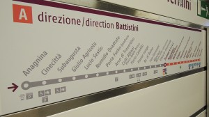 Termómetro de la línea A del metro de Roma. Foto: David McKelvey.