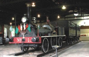 La locomotora A Baroneza, la primera en circular en Brasil, en el Museu do trem. Foto: RFFSA.