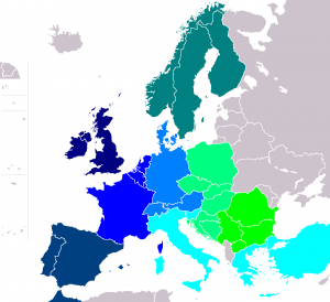Mapa con los países europeos en los que se puede usar el pase InterRail. Imagen: Wiskandar.