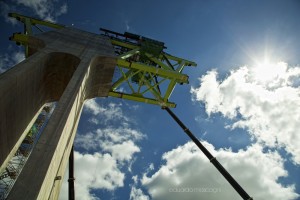 El puente del AVE a Galicia en su fase de construcción.