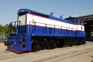 En imagen, una de las tres locomotoras EMD SW1500 de General Motors que se usaban hasta 2011 y la clausura del tren de la NASA.