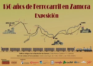 Cartel de la exposición "150 años del ferrocarril en Zamora".