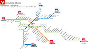 Nuevo mapa del metro de Roma, que incluye el recorrido de la línea C, aún en construcción.