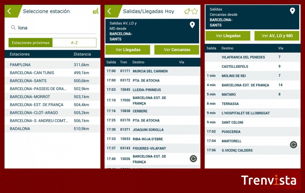 Ver las salidas y llegadas a las estaciones de todos los trenes es ahora fácil y rápido.