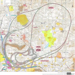 Plano con el trazado del Anillo Ferroviario de Antequera. Foto: Antequera.es