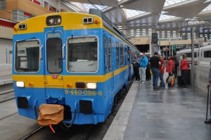 El tren histórico que realizará el viaje a Sigüenza, estacionado en Zaragoza-Delicias.