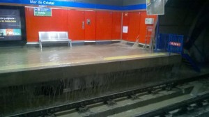 Imagen de la estación Mar de Cristal de Metro de Madrid esta mañana. Foto: @satunatu.