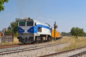 Exterior del tren que realizará el viaje a Canfranc, estacionado en Lerma. Foto: Gonzalo Vázquez Hidalgo.