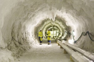 Interior congelado del Túnel de Hallandsås. Foto: Sapp..
