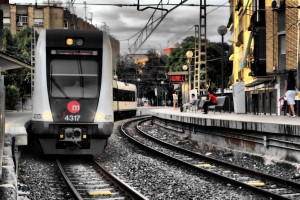 Tren del metro de Valencia, que será gratis el 22 de septiembre, en Torrent. Foto: Coke Saeba.