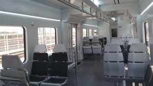 Imagen del interior de los trenes 446 remodelados que se estrenan en la línea C-5 de Madrid. Foto: © Europa Press.