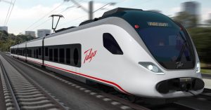 Renderizado del Talgo Vittal, uno de los potenciales candidatos a ser los nuevos trenes de Renfe Cercanías.
