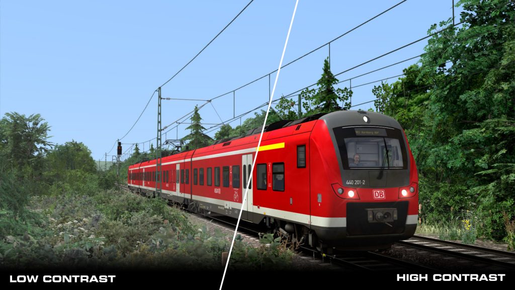 Diferencias entre los tipos de contraste en Train Simulator 2020