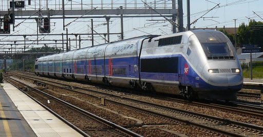 TGV Euroduplex circulando por Francia con su librea original. Foto (CC BY NC SA): nicolas.claude.jpg