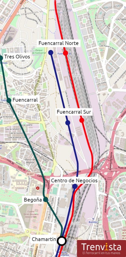 Metro y Cercanías en Madrid Nuevo Norte