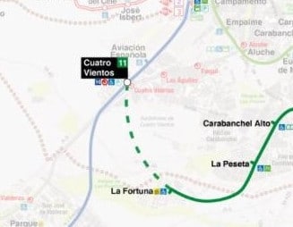 Ampliación de la línea 11 del metro de Madrid entre La Fortuna y Cuatro Vientos