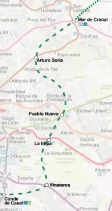 Ampliación de la línea 11 del metro de Madrid entre Conde de Casal y Mar de Cristal