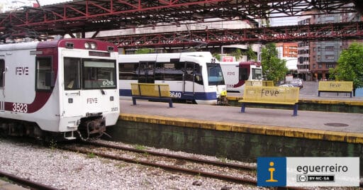 Trenes de Feve en la antigua estación de Gijón Jovellanos