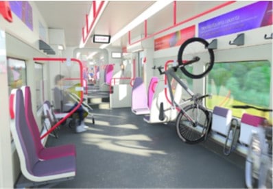 Espacio para bicicletas en los nuevos trenes de Cercanías. RENFE.