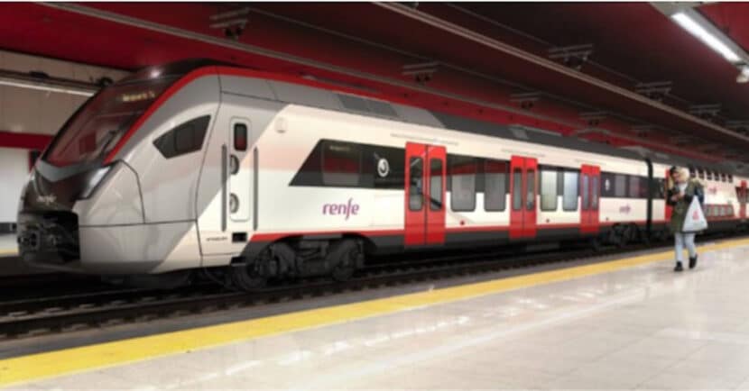 Reproducción del tren que ha presentado Stadler de su tren en Nuevos Ministerios, Madrid. RENFE.