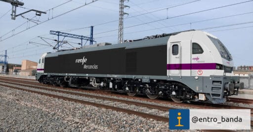 Locomotora Euro6000 de Captrain repintada digitalmente con los colores de Renfe Mercancías.