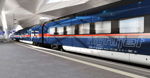 Diseño a ordenador de los Siemens Viaggio Next Level, los nuevos trenes Nightjet de ÖBB. © SIEMENS.