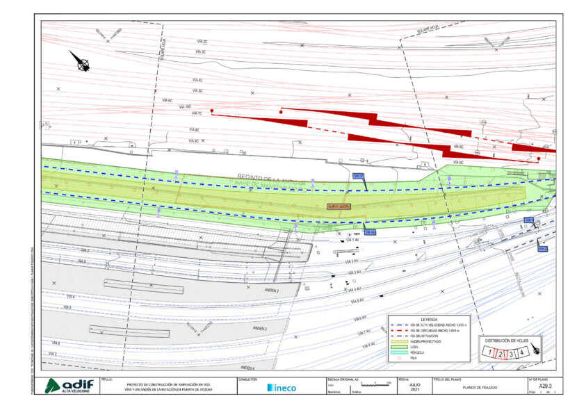 Plano de trazado de la ampliación de Puerta de Atocha en dos vías (2 de 2). © ADIF ALTA VELOCIDAD