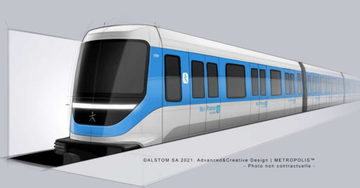 Diseño de los trenes de la línea 18 del Grand Paris Express. © ALSTOM