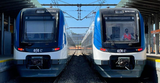 Dos de los nuevos trenes de fabricados por CRRC. © BIOTREN