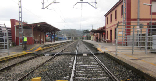 Estación de Renedo, inicio de la duplicación de vía entre Renedo y Guarnizo. CUENQUI