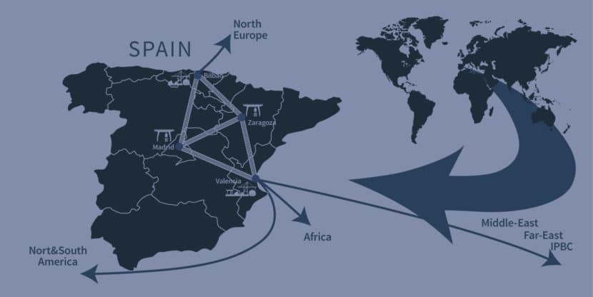 Esquema de las operaciones de Cosco en España. © CSP SPAIN