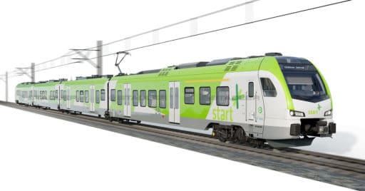 Diseño a ordenador de los Stadler Flirt XL que Start ha comprado para operar el Maas-Wupper-Express. © STADLER.