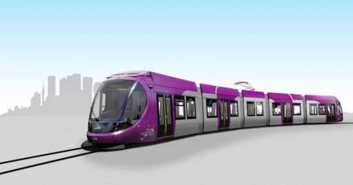 Diseño de los tranvías Urbos que CAF fabricará para la Purple Line de Tel Aviv. © CAF.