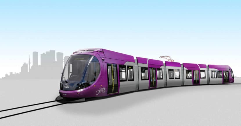 Diseño de los tranvías Urbos que CAF fabricará para la Purple Line de Tel Aviv. © CAF.