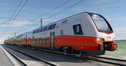 Imagen a ordenador de los nuevos Stadler KISS para el servicio CityJet de ÖBB. © STADLER.