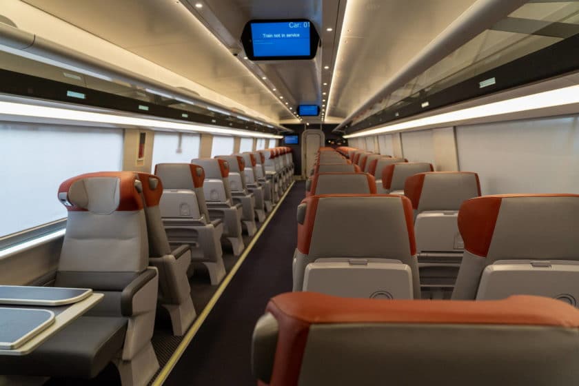 Asientos de clase First del nuevo Acela