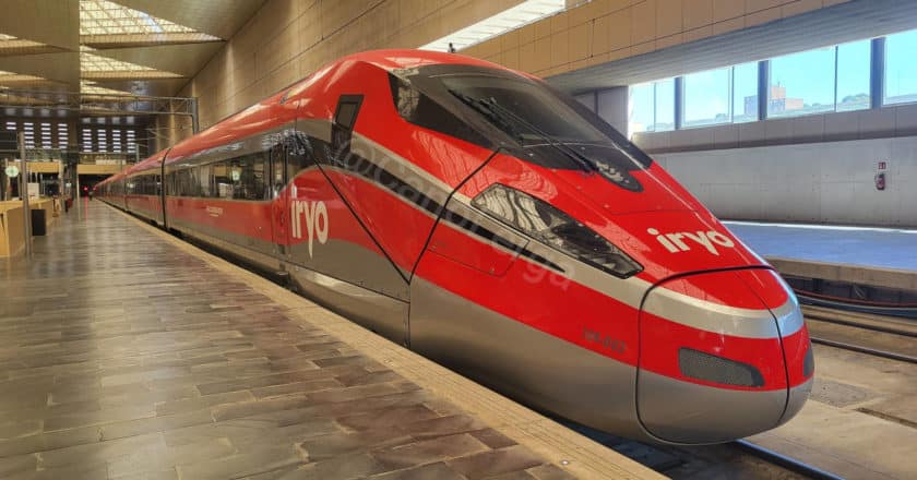 109-003 de iryo en la estación de Zaragoza-Delicias. © @LERGACANO.