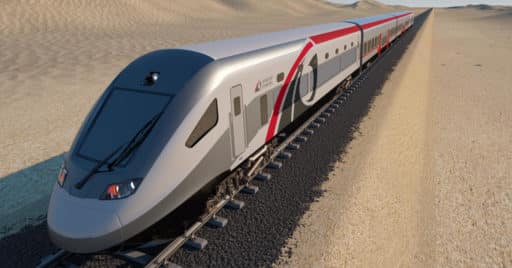 Diseño a ordenador del concepto de tren de viajeros que Etihad Rail ha encargado a CAF. © ETIHAD RAIL