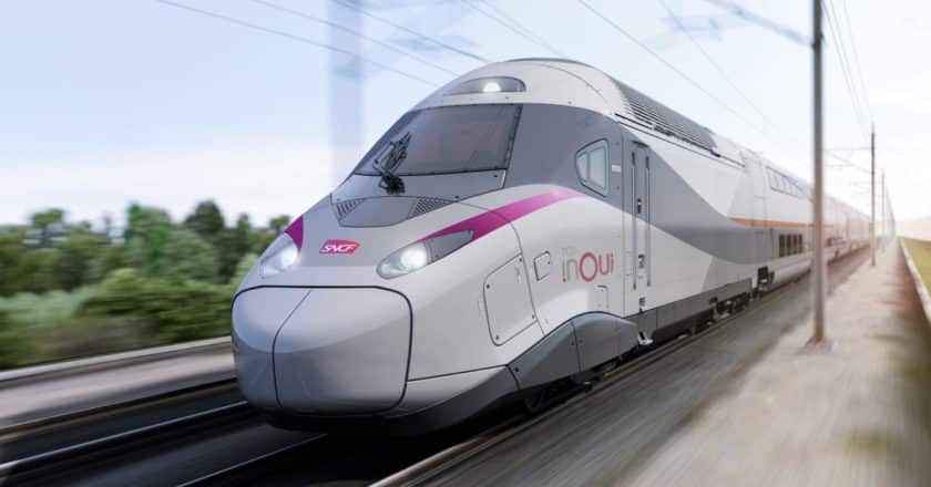 Diseño a ordenador de un TGV-M de SNCF, perteneciente a la familia Avelia Horizon de Alstom. © ALSTOM.