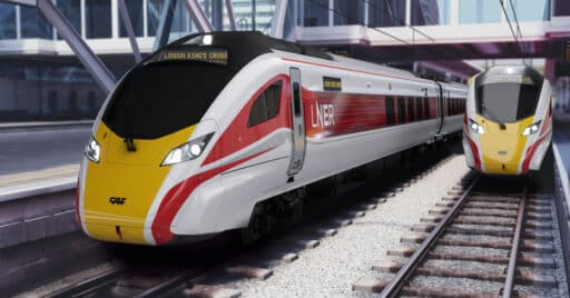 diseño a ordenador de los trenes civity uk que caf va a suministrar a porterbrook para lner. © caf